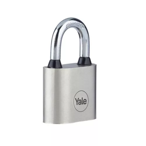 Lakat, Yale Y112/50/165/1, 50 mm, ezüst, edzett, tartós, 10 000 ciklusra tesztelt, 3 db kulccsal