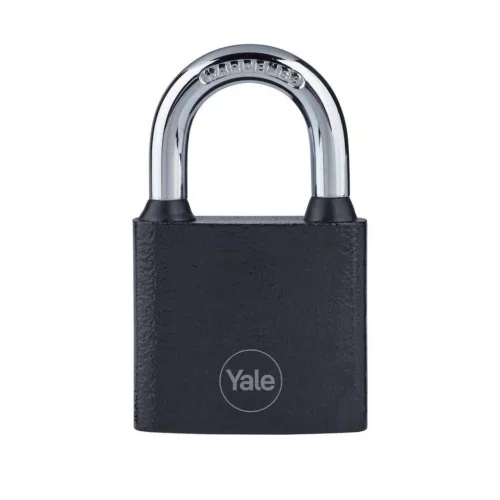 Lakat Yale Y111B/38/121/1, függő, vas, fekete, 38 mm, 3 kulcs