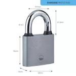 Lakat Yale Y111B/38/121/1, függő, vas, fekete, 38 mm, 3 kulcs