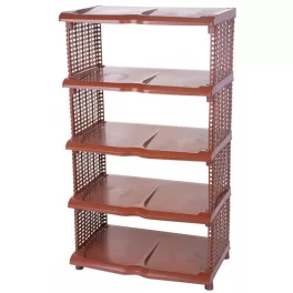   Cipőpolc Strend Pro, 5 szintes, műanyag, rattan, 48x30,5x86 cm
