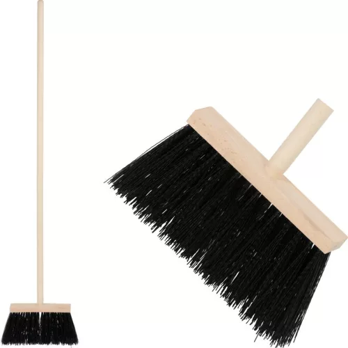 Seprű Geco Indust Black WH, 240 mm, ipari, fekete, 1200 mm nyéllel