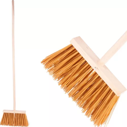 Seprű Geco Indust Brown WH, 250 mm, ipari, barna, 1200 mm nyéllel