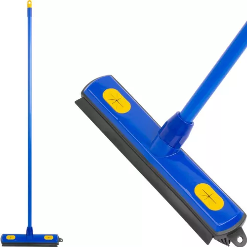 Seprű, Neco 20-0020-11, 300 mm, szürke, gumisörtékkel és lehúzóval, 126 cm nyéllel
