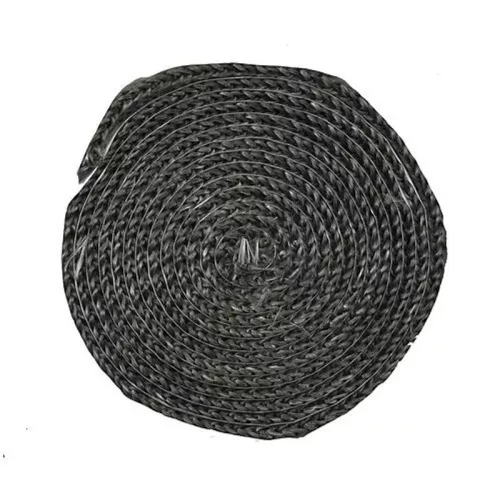 Kályhaajtó tömítőzsinór, Strend Pro, 250 cm, 1,2 x 1,2 cm, grafit, lapos, üveg alá és ajtókhoz, kandallóhoz és kályhához, megbízható tömítés