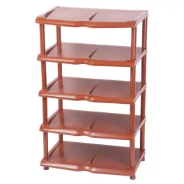   Strend Pro 5 polcos műanyag cipőtároló, barna, 48 x 30,5 x 86 cm