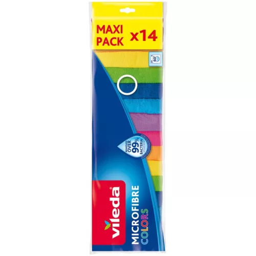 Kendő Vileda Microfibre Colors, mikroszálas, padlóhoz, 14 db