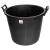 Műanyag virágcserép, Ics P133044, fekete, átmérő: 44 cm, magasság: 35 cm, tömör alj, 32 l, kerek, 2 fogantyúval