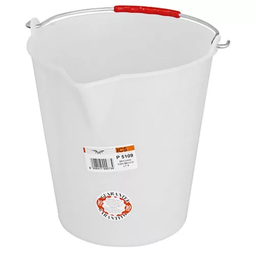Vödör ICS P5109, 9 literes, 26x26 cm, fehér, kiöntővel