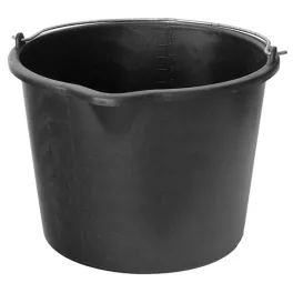   Vödör ReCycled®, 12 literes, építőipari, műanyag, kiöntővel, fekete