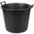 Műanyag virágcserép, Ics P134075, fekete, átmérő: 75 cm, magasság: 52 cm, perforált alj, 155 l, kerek, 2 fogantyúval