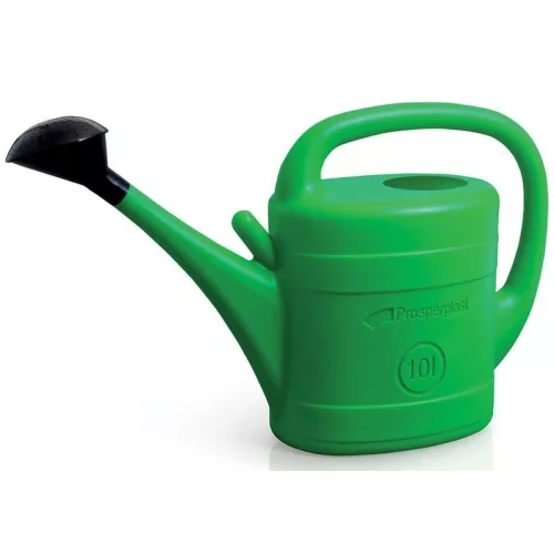 Kerti locsolókanna, Prosperplast Spring, zöld, 10 l, műanyag, rózsával