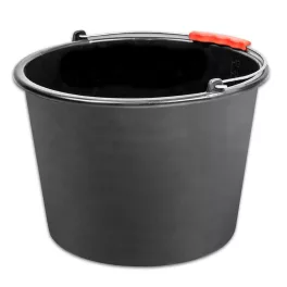   Vödör ReCycled®, 12 literes, építőipari, műanyag, műanyag fogantyú, fekete