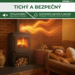Strend Pro álló kandalló ventilátor, 4 lapátos, hőmeghajtású