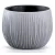 Műanyag virágcserép, Prosperplast Beton Bowl, szürke, átmérő: 18 cm, magasság: 14 cm, bordázott, betonhatású, kerek