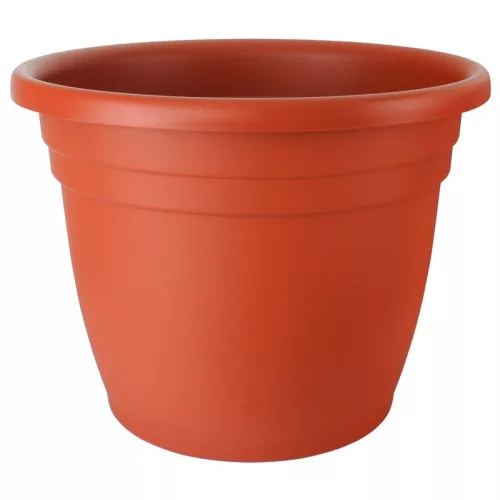 Műanyag virágcserép, Ics Thea, terrakotta, átmérő: 40 cm, magasság: 32 cm, enyhén kúpos, 10 l, kerek
