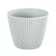 Műanyag virágcserép, Prosperplast Splofy, fehér, átmérő: 29,5 cm, magasság: 24,9 cm, kötött mintázat, 11,5 l, kerek