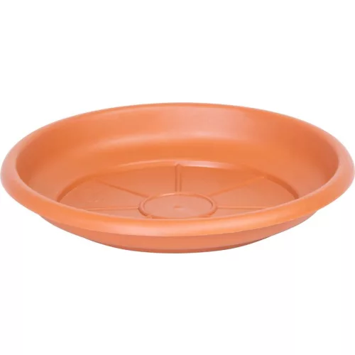 Alátét ICS ERICA, virágcseréphez, kerek, terrakotta színű, műanyag, 14 cm