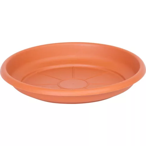 Alátét ICS ERICA, virágcseréphez, kerek, terrakotta színű, műanyag, 16 cm
