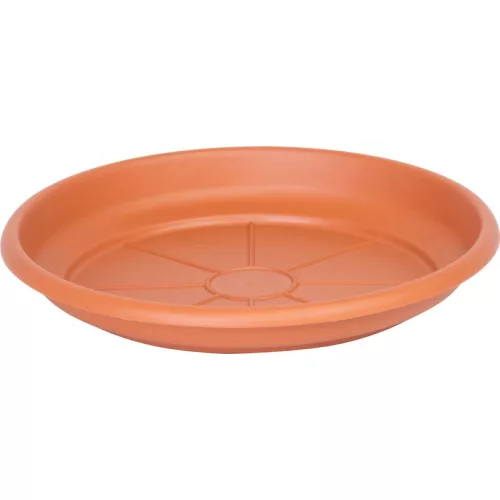 Alátét ICS ERICA, virágcseréphez, kerek, terrakotta színű, műanyag, 18 cm
