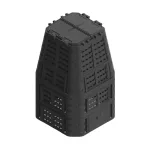Komposztáló, Qbrick Patrol Eco Multi, fekete, 1000 l, 93,3 x 93,3 x 146 cm, fedeles, alsó ürítőajtóval, egyszerű össszeszerelés
