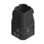Komposztáló, Qbrick Patrol Eco Multi, fekete, 1000 l, 93,3 x 93,3 x 146 cm, fedeles, alsó ürítőajtóval, egyszerű össszeszerelés