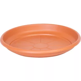   Alátét ICS ERICA, virágcseréphez, kerek, terrakotta színű, műanyag, 20 cm
