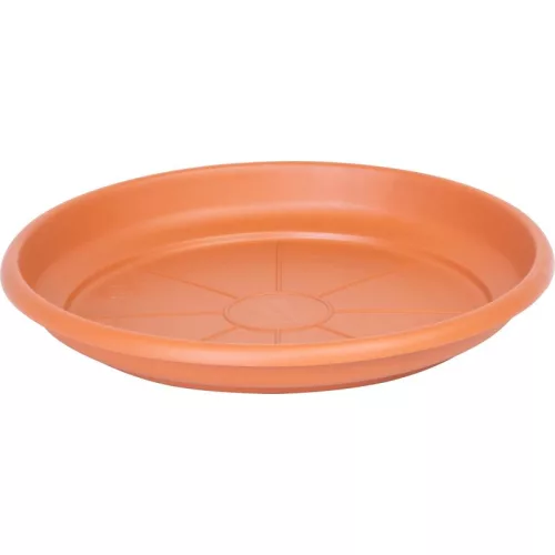 Alátét ICS ERICA, virágcseréphez, kerek, terrakotta színű, műanyag, 20 cm