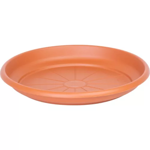 Alátét ICS ERICA, virágcseréphez, kerek, terrakotta színű, műanyag, 22 cm