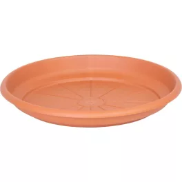   Alátét ICS ERICA, virágcseréphez, kerek, terrakotta színű, műanyag, 24 cm