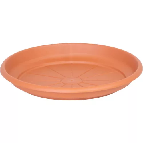 Alátét ICS ERICA, virágcseréphez, kerek, terrakotta színű, műanyag, 24 cm