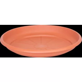   Alátét ICS ERICA, virágcseréphez, kerek, terrakotta színű, műanyag, 28 cm