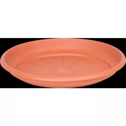 Alátét ICS ERICA, virágcseréphez, kerek, terrakotta színű, műanyag, 28 cm