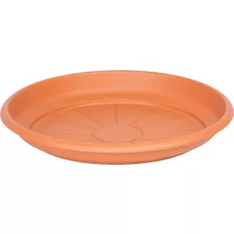   Alátét ICS ERICA, virágcseréphez, kerek, terrakotta színű, műanyag, 30 cm