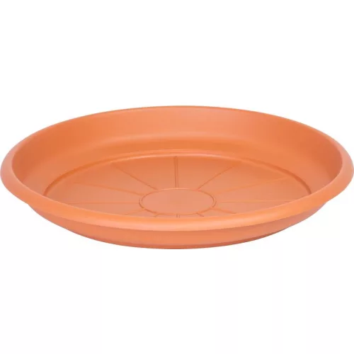 Alátét ICS ERICA, virágcseréphez, kerek, terrakotta színű, műanyag, 30 cm