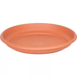  Alátét ICS ERICA, virágcseréphez, kerek, terrakotta színű, műanyag, 33 cm