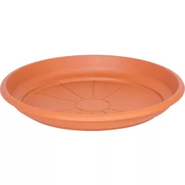   Alátét ICS ERICA, virágcseréphez, kerek, terrakotta színű, műanyag, 38 cm
