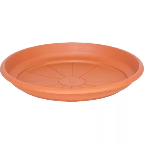 Alátét ICS ERICA, virágcseréphez, kerek, terrakotta színű, műanyag, 38 cm