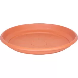   Alátét ICS ERICA, virágcseréphez, kerek, terrakotta színű, műanyag, 46 cm