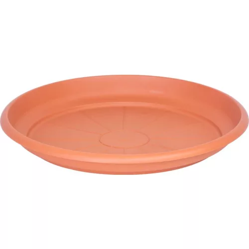 Alátét ICS ERICA, virágcseréphez, kerek, terrakotta színű, műanyag, 46 cm