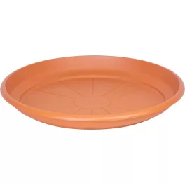   Alátét ICS ERICA, virágcseréphez, kerek, terrakotta színű, műanyag, 55 cm