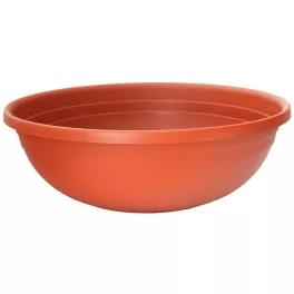   Műanyag virágcserép, Ics Clivia, terrakotta, átmérő: 50 cm, magasság: 16 cm, tál alakú, 18 l, kerek