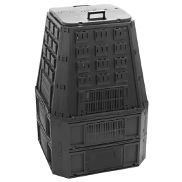   Komposztáló, Prosperplast, Evoblack, fekete, 850 l, 91 x 90 x 134,5 cm, felső fogantyúval, alsó ürítőajtóval, egyszerű összeszerelés