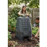 Komposztáló, Prosperplast, Evoblack, fekete, 850 l, 91 x 90 x 134,5 cm, felső fogantyúval, alsó ürítőajtóval, egyszerű összeszerelés