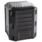 Komposztáló, Prosperplast, Compogreeen, fekete, 380 l, 71,9 x 71,9 x 82,6 cm, állatbiztos, fedeles, alsóürítő ajtóval, egyszerű összeszerelés