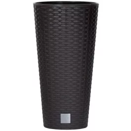   Rattan virágcserép, Prosperplast Rato Tubus 250, barna, átmérő: 25 cm, magasság: 47,6 cm, betéttel, 9 / 15,5 l, rattan hatású, kerek