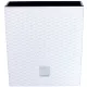 Rattan virágcserép, Prosperplast Rato Low 200, fehér, 20 x 20 cm, magasság: 20,2 cm, betéttel, 6,8 l, rattan hatású, négyzetes, alacsony kivitel