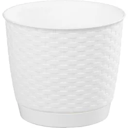 Virágcserép RATOLLA Round 190, fehér, alátéttel