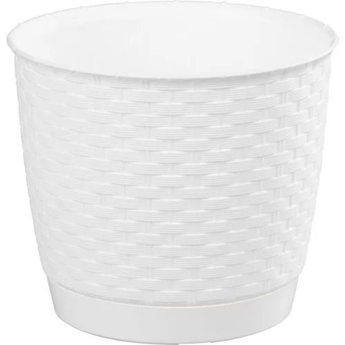 Virágcserép RATOLLA Round 190, fehér, alátéttel