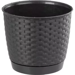Virágcserép RATOLLA Round 190, sötétbarna, alátéttel