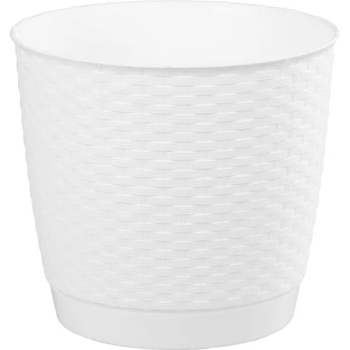 Virágcserép RATOLLA Round 250, fehér, alátéttel